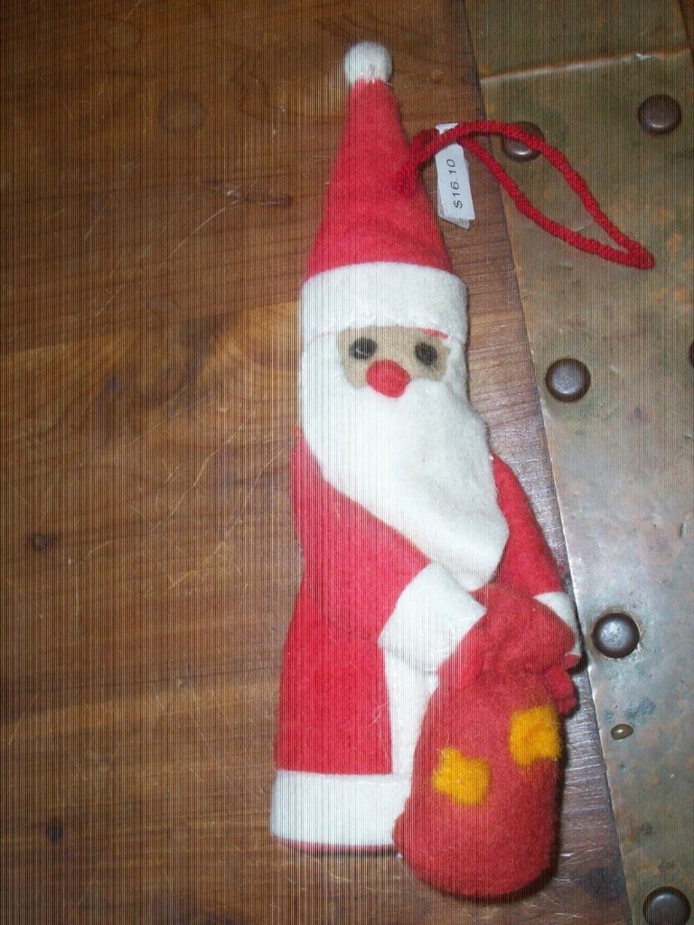 FELT Wool SANTA CLAUS Vintage style MADE IN Kyrgyzstan Christmas Tree Ornament